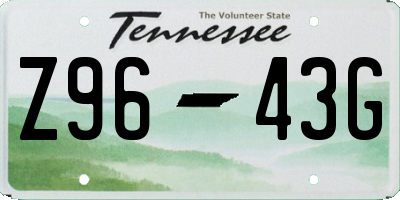 TN license plate Z9643G