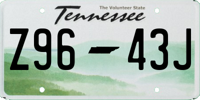 TN license plate Z9643J