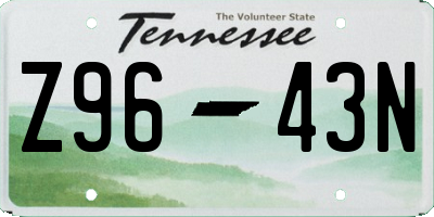 TN license plate Z9643N