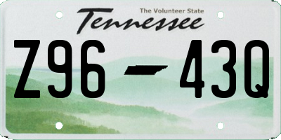 TN license plate Z9643Q