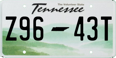 TN license plate Z9643T