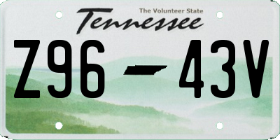 TN license plate Z9643V