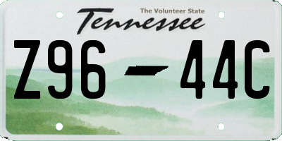 TN license plate Z9644C