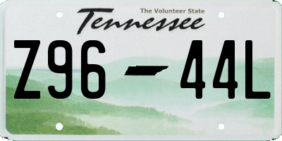 TN license plate Z9644L