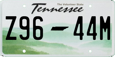 TN license plate Z9644M