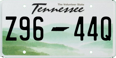 TN license plate Z9644Q