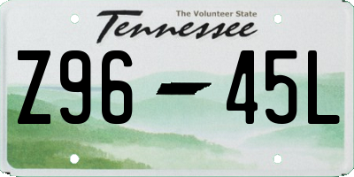 TN license plate Z9645L