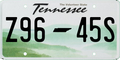 TN license plate Z9645S