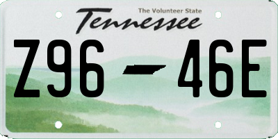 TN license plate Z9646E