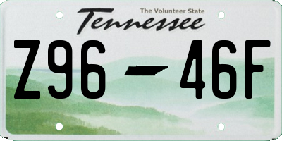TN license plate Z9646F