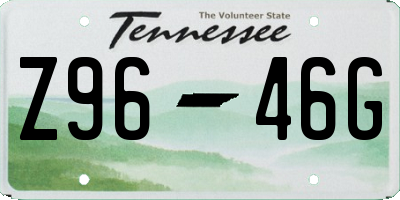 TN license plate Z9646G