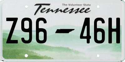 TN license plate Z9646H