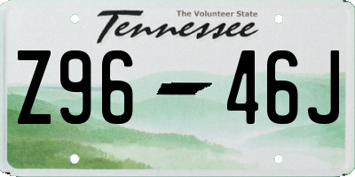 TN license plate Z9646J