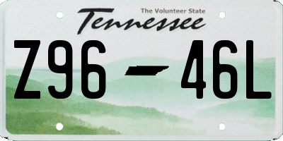 TN license plate Z9646L