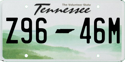 TN license plate Z9646M