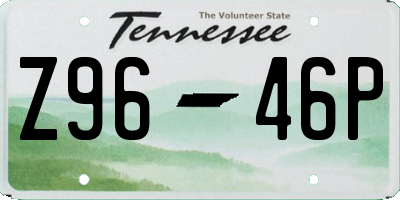 TN license plate Z9646P