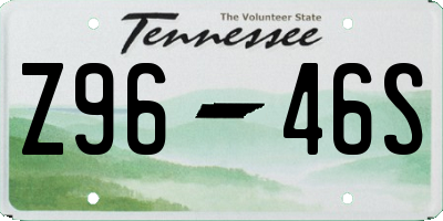 TN license plate Z9646S
