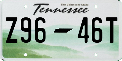 TN license plate Z9646T