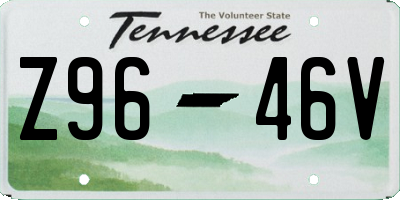 TN license plate Z9646V
