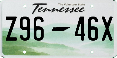 TN license plate Z9646X