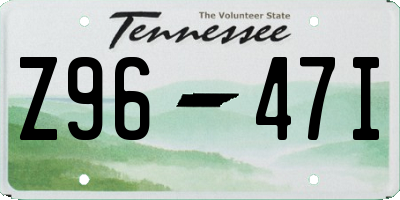 TN license plate Z9647I