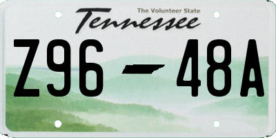 TN license plate Z9648A