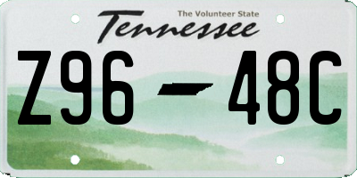 TN license plate Z9648C