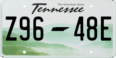 TN license plate Z9648E