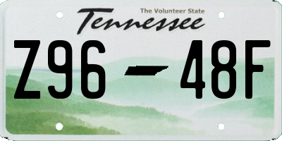 TN license plate Z9648F