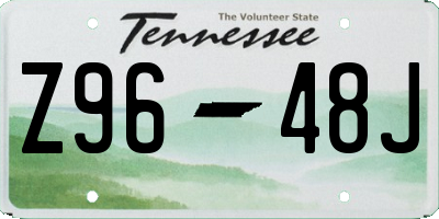 TN license plate Z9648J