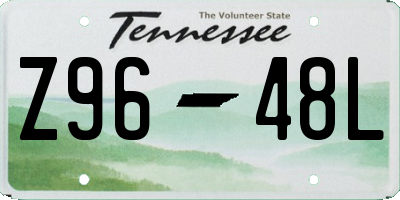 TN license plate Z9648L