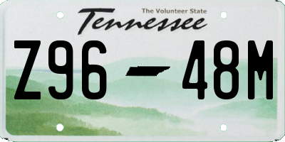 TN license plate Z9648M