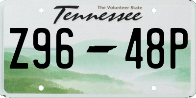 TN license plate Z9648P