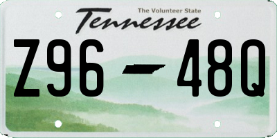 TN license plate Z9648Q