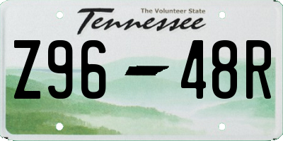 TN license plate Z9648R