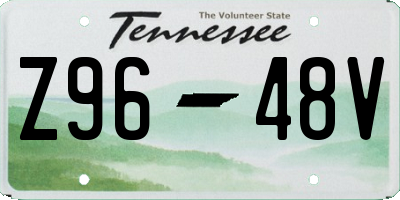 TN license plate Z9648V