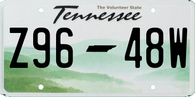 TN license plate Z9648W