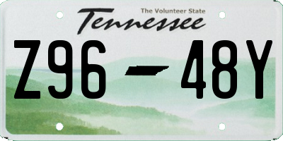 TN license plate Z9648Y