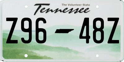 TN license plate Z9648Z