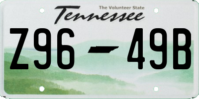 TN license plate Z9649B