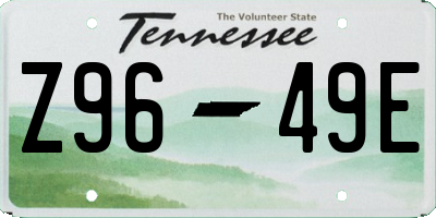 TN license plate Z9649E