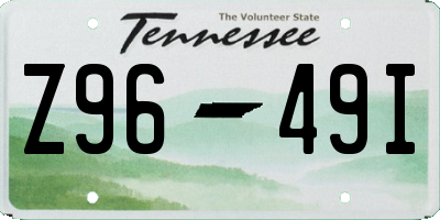 TN license plate Z9649I