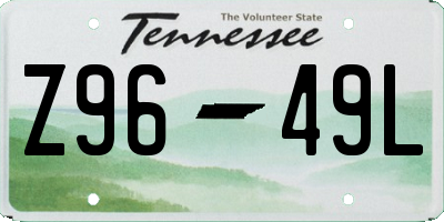 TN license plate Z9649L