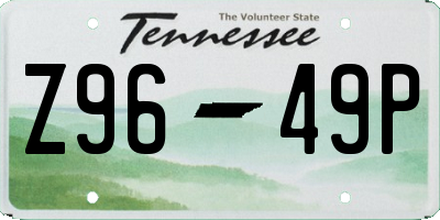 TN license plate Z9649P