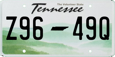 TN license plate Z9649Q