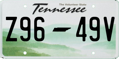 TN license plate Z9649V
