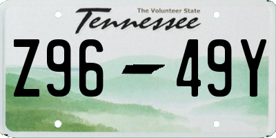 TN license plate Z9649Y