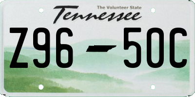 TN license plate Z9650C