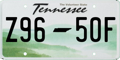 TN license plate Z9650F