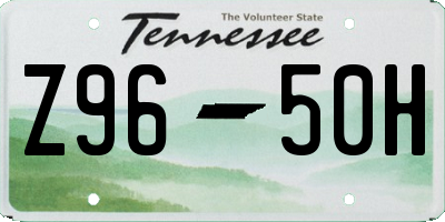 TN license plate Z9650H